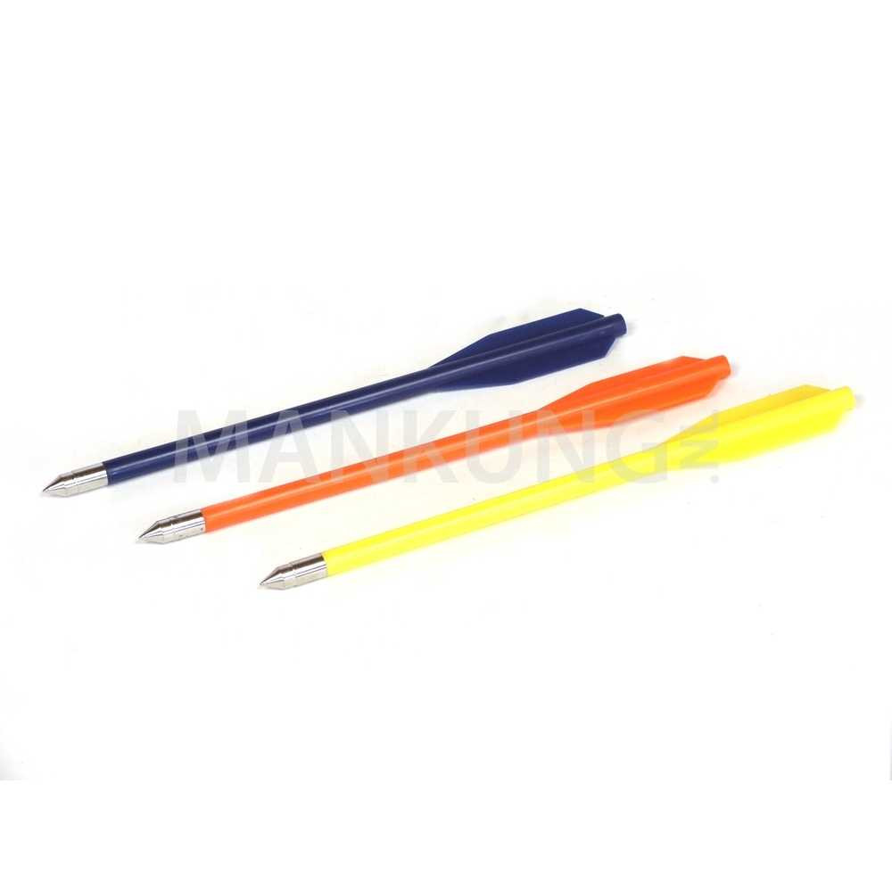 Man Kung Carreaux d'arbalète en plastique coloré Man Kung 6,5 pouces lot de 12 (Ø6 mm)