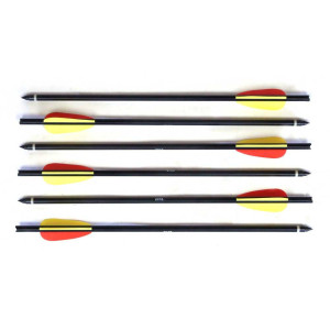 Man Kung Carreaux d'arbalète en aluminium 14 pouces noirs lot de 6 (Ø8 mm)