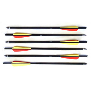 Man Kung Carreaux d'arbalète en aluminium 16 pouces noirs, lot de 6 (Ø9 mm)