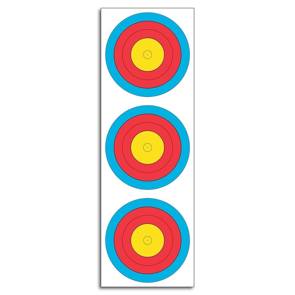 Blason FITA en papier pour cible 3x20 cm Vertical